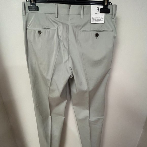 NWT Men's PT Torino Silkochino Trousers Light Greyish Blue Slim-Fit size 30 - Picture 11 of 12